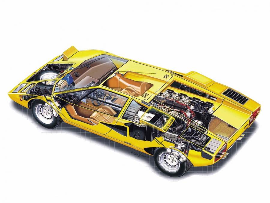 Схема Lamborghini Countach LP400 1974 года  (WW) (фото 42 из 55)